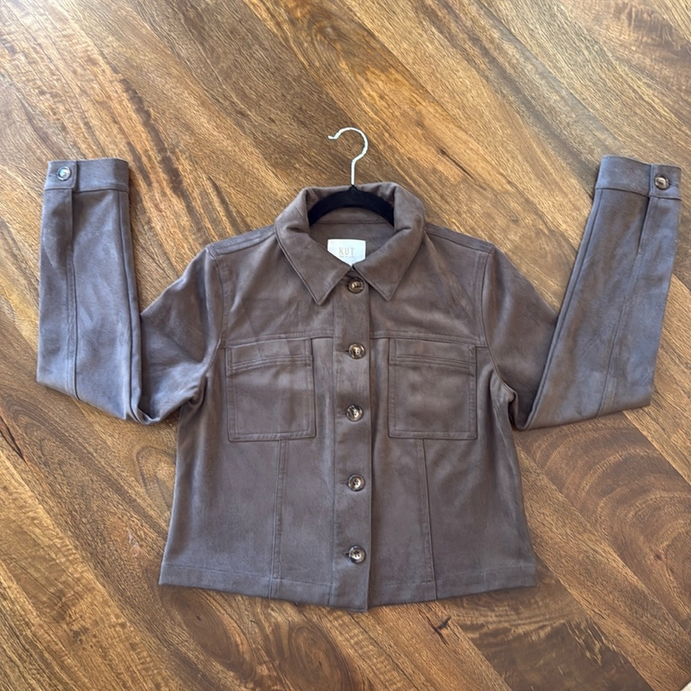 Faux Suede Trucker Jacket